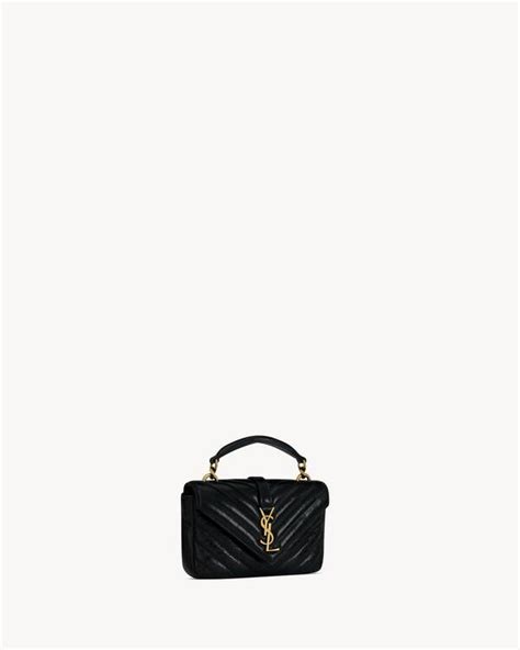 college small ysl|COLLEGE mini chain bag in shiny crackled leather .